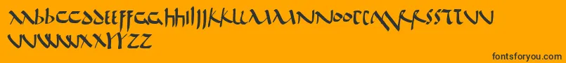 DeBellisフォントについての詳細 フォントDeBellis – 黒い文字のオレンジの背景