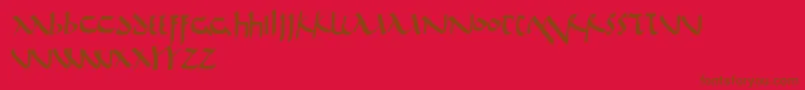 DeBellisフォントについての詳細 フォントDeBellis – 赤い背景に茶色の文字