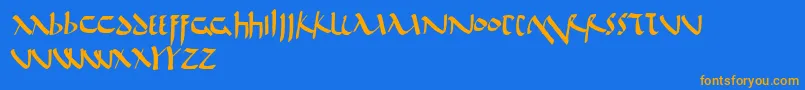 Więcej informacji o czcionce DeBellis Czcionka DeBellis – pomarańczowe czcionki na niebieskim tle
