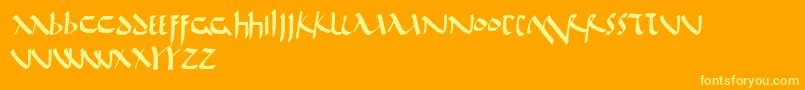 More about DeBellis Font DeBellis Font – Yellow Fonts on Orange Background