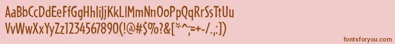 PfmanifestoRegular-Schriftart – Braune Schriften auf rosa Hintergrund
