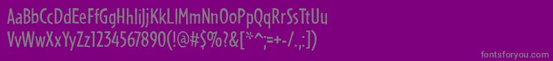 PfmanifestoRegular-Schriftart – Graue Schriften auf violettem Hintergrund
