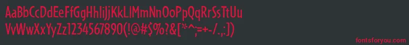 PfmanifestoRegular Font – Red Fonts on Black Background