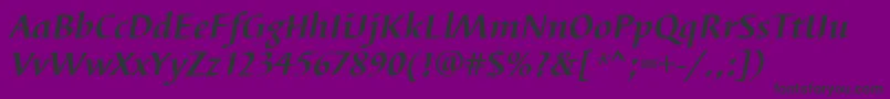 BarbedortBoldItalic-Schriftart – Schwarze Schriften auf violettem Hintergrund