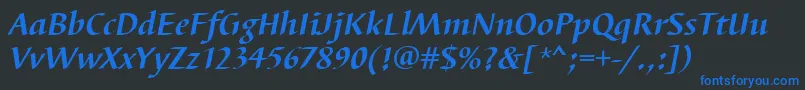 BarbedortBoldItalic Font – Blue Fonts on Black Background