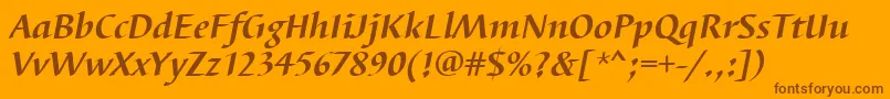 BarbedortBoldItalic Font – Brown Fonts on Orange Background