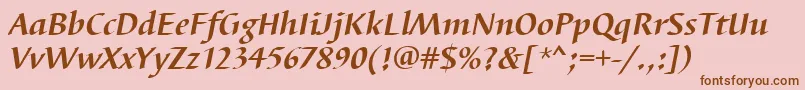 BarbedortBoldItalic Font – Brown Fonts on Pink Background