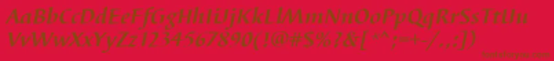 Más sobre la fuente BarbedortBoldItalic fuente BarbedortBoldItalic – Fuentes Marrones Sobre Fondo Rojo