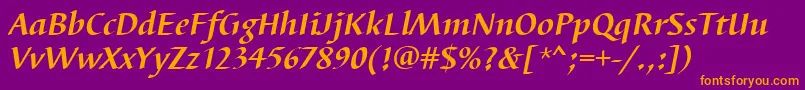 BarbedortBoldItalic Font – Orange Fonts on Purple Background
