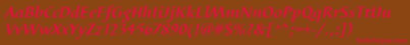 BarbedortBoldItalic Font – Red Fonts on Brown Background
