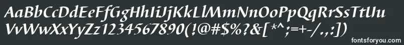 Шрифт BarbedortBoldItalic – белые шрифты на чёрном фоне