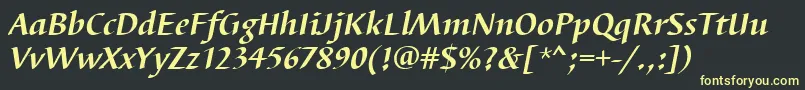 BarbedortBoldItalic Font – Yellow Fonts on Black Background
