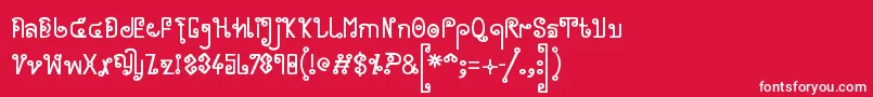 Cyclin Font – White Fonts on Red Background