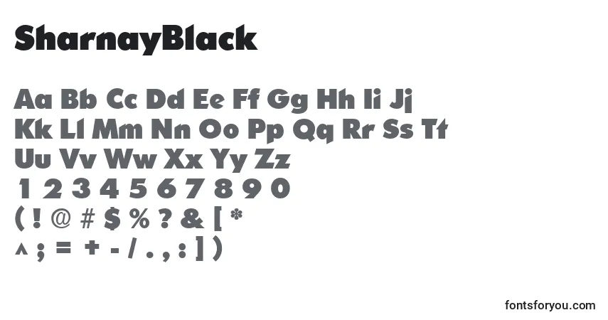Шрифт SharnayBlack – алфавит, цифры, специальные символы