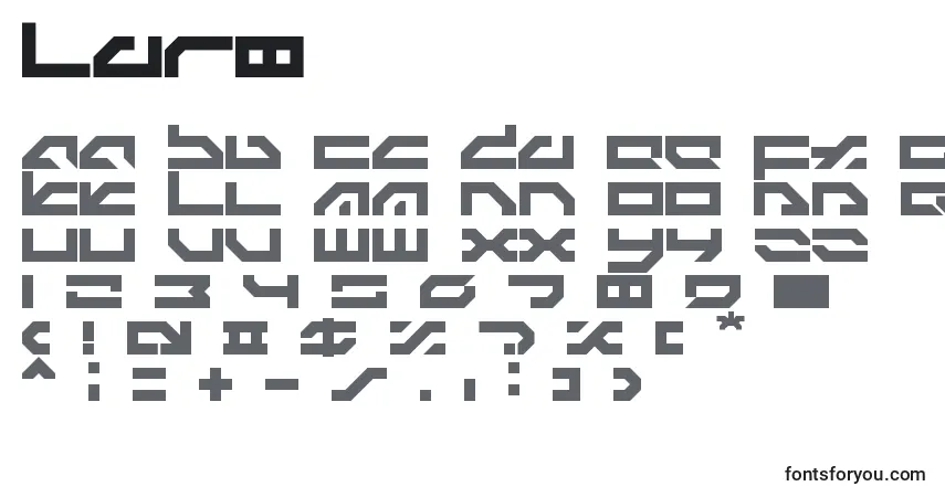Czcionka Ldr8 – alfabet, cyfry, specjalne znaki