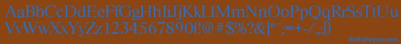 RiccioneserialLightRegular Font – Blue Fonts on Brown Background