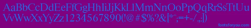 RiccioneserialLightRegular Font – Blue Fonts on Purple Background