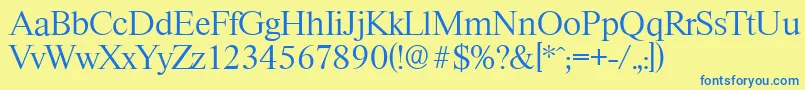 RiccioneserialLightRegular Font – Blue Fonts on Yellow Background