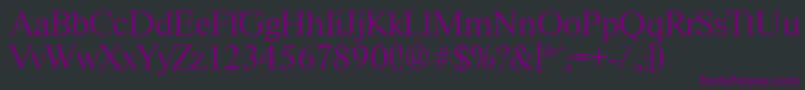 RiccioneserialLightRegular Font – Purple Fonts on Black Background