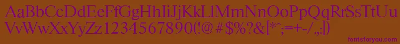 RiccioneserialLightRegular Font – Purple Fonts on Brown Background