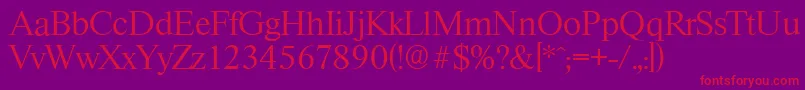RiccioneserialLightRegular Font – Red Fonts on Purple Background