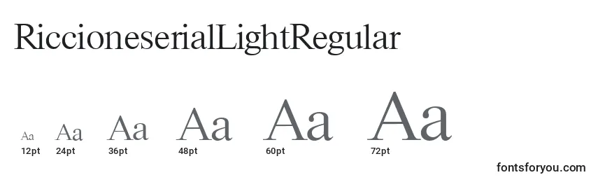 Размеры шрифта RiccioneserialLightRegular
