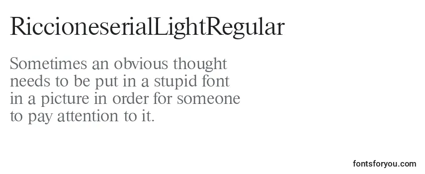 RiccioneserialLightRegular Font