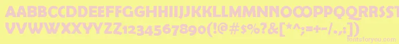 BerlinsansDemiexpert Font – Pink Fonts on Yellow Background