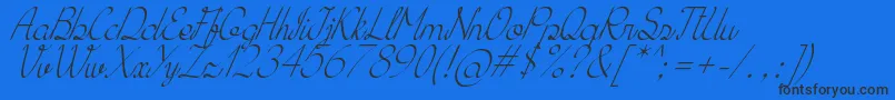 KhErzaScriptItalic Font – Black Fonts on Blue Background