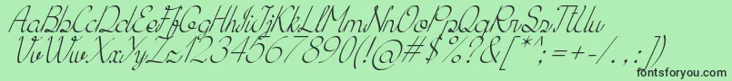 フォントKhErzaScriptItalic – 緑の背景に黒い文字