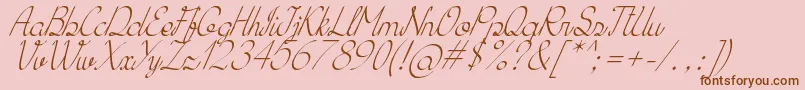 KhErzaScriptItalic Font – Brown Fonts on Pink Background