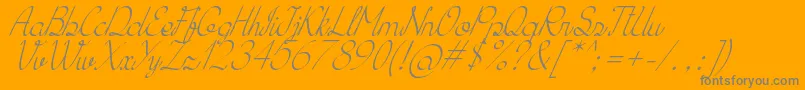 KhErzaScriptItalic Font – Gray Fonts on Orange Background