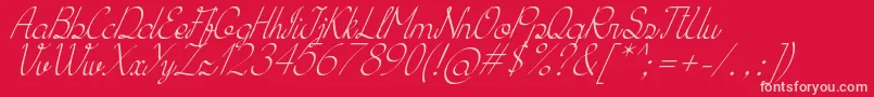 KhErzaScriptItalic Font – Pink Fonts on Red Background