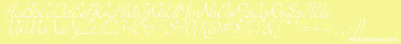 KhErzaScriptItalic Font – White Fonts on Yellow Background