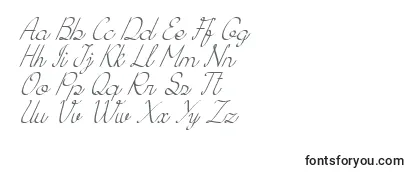 Überblick über die Schriftart KhErzaScriptItalic