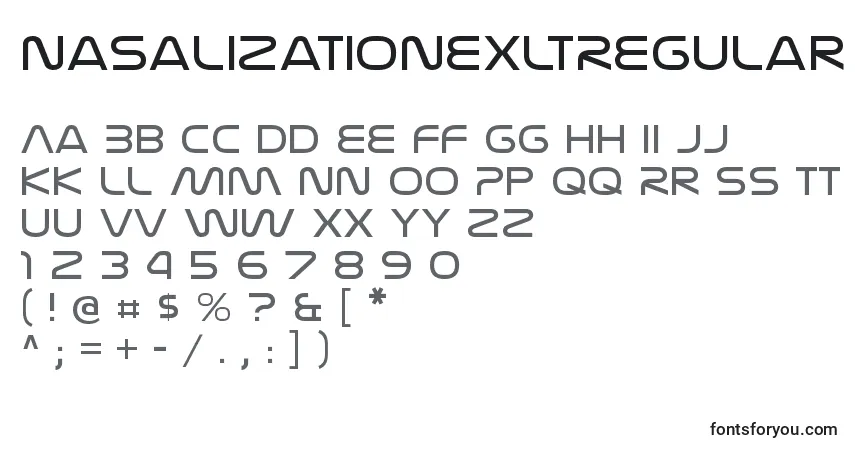 Шрифт NasalizationexltRegular – алфавит, цифры, специальные символы