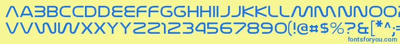 NasalizationexltRegular Font – Blue Fonts on Yellow Background
