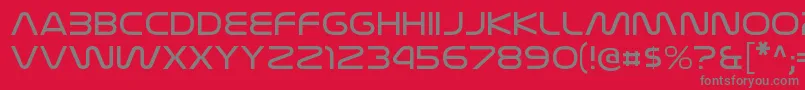 Fonte NasalizationexltRegular – fontes cinzas em um fundo vermelho