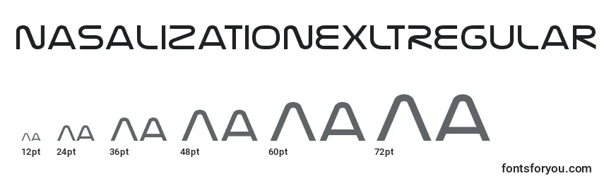 Размеры шрифта NasalizationexltRegular