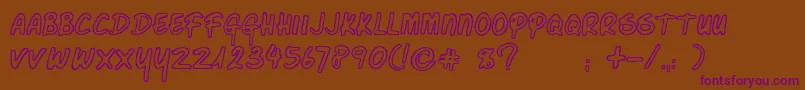Cornershopchic-Schriftart – Violette Schriften auf braunem Hintergrund