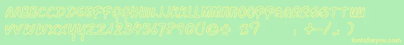 Cornershopchic Font – Yellow Fonts on Green Background