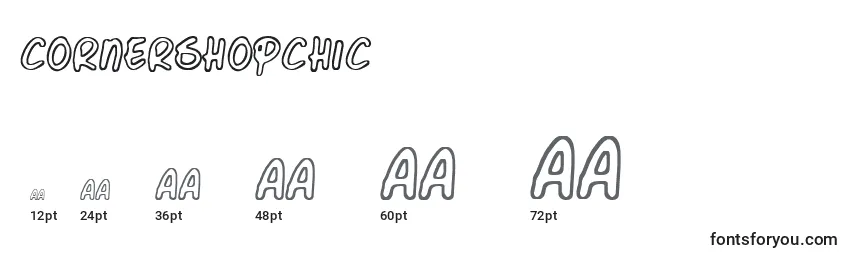 Cornershopchic Font Sizes