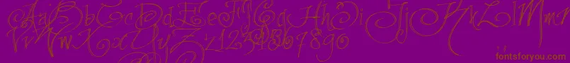 Fpenstrial Font – Brown Fonts on Purple Background