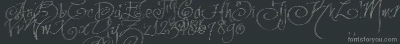 Fpenstrial Font – Gray Fonts on Black Background