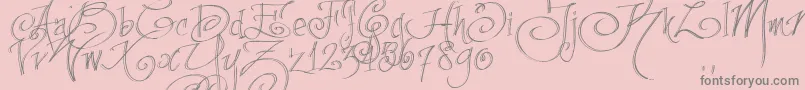 Fpenstrial Font – Gray Fonts on Pink Background