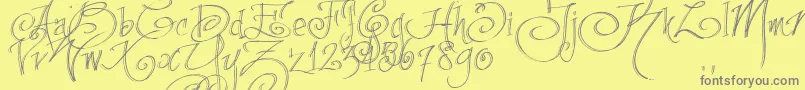 Weitere Informationen zur Fpenstrial-Schriftart Fpenstrial-Schriftart – Graue Schriften auf gelbem Hintergrund
