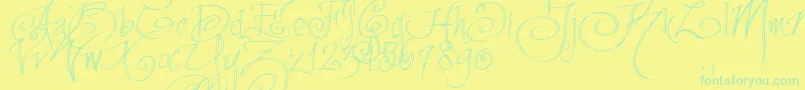 Fpenstrial Font – Green Fonts on Yellow Background