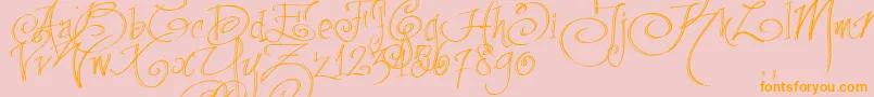 Fpenstrial Font – Orange Fonts on Pink Background