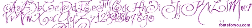 Fpenstrial Font – Purple Fonts on White Background