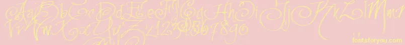 Fpenstrial-Schriftart – Gelbe Schriften auf rosa Hintergrund